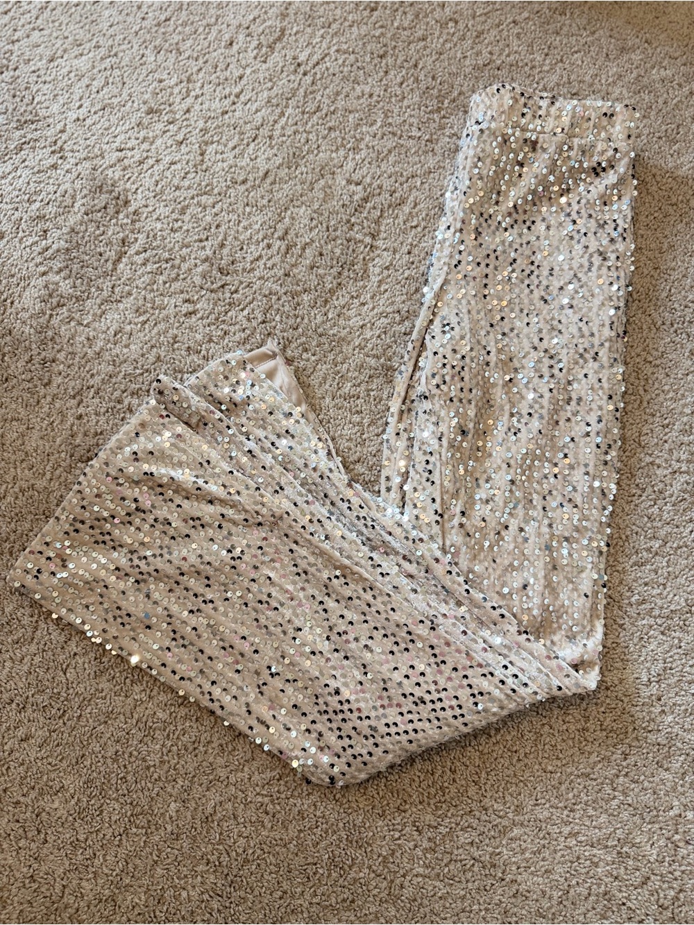 Sanctuary Champagne Sequin Wide-Leg Pants, Medium (NWT)!
